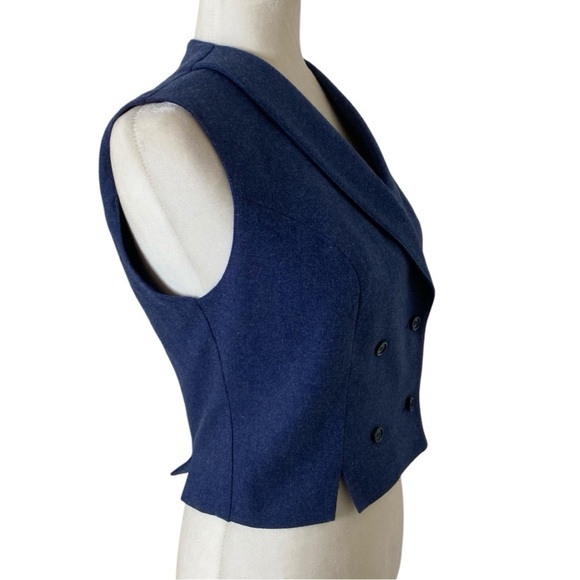 Gordon Of Philadelphia Vintage Blue Wool Vest - Picture 4 of 7